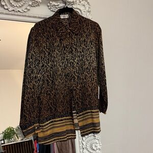 Frilli Brown Patterned Women's Silk Top